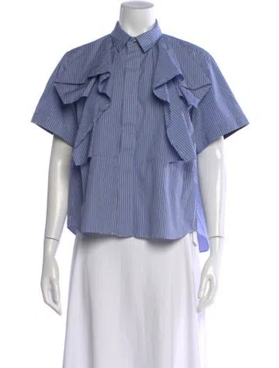 Pre-owned Sacai Striped Short Sleeve Top In Multi