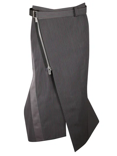 Sacai Striped Skirt In Multi