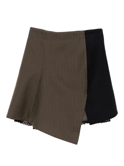 Sacai Striped Skirt In Multi