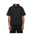 Sacai Navy Horizontal Stripe T-shirt In Gray