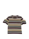 Sacai Multicolor Horizontal Stripe T-shirt In Orange