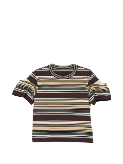 SACAI STRIPED T-SHIRT