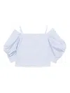 Sacai Women's Cotton Poplin Top In Blue