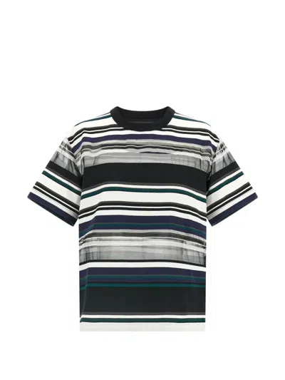 SACAI STRIPED T-SHIRT