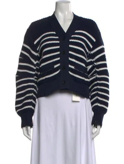 Pre-owned Sacai Striped V-neck Sweater In Multi