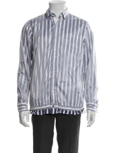 Pre-owned Sacai Striped Windbreaker In Blue