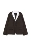 Sacai Stripe-pattern Blazer In Brown