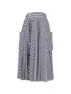 Sacai Stripe-pattern Skirt In Blue