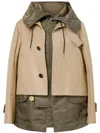 Sacai Structured Cotton Gabardine Blouson With Classic Collar In Neutral