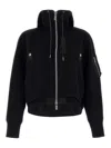 Sacai Black Sponge Sweat X Nylon Twill Hoodie In Black