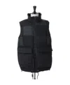 Sacai Suede-panel Padded Gilet In Black