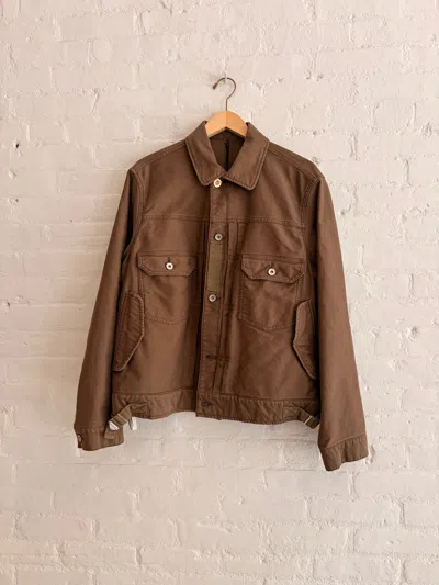 Sacai Sueded Cotton Type A Jacket In Brown