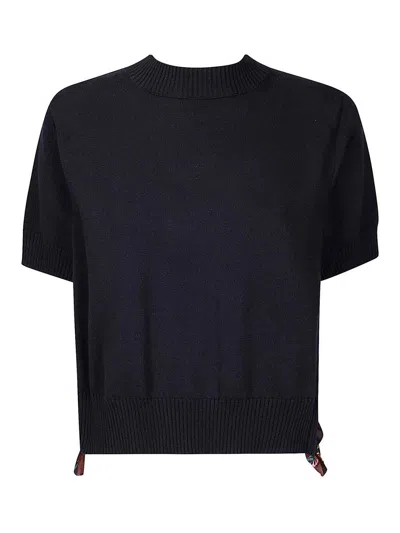 Sacai Tropical Print Pullover In Dark Red