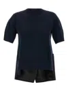 Sacai Patchwork Sweater Sweaters And Cardigans Blue In Black