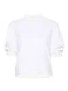 Sacai Puff-sleeves Cotton T-shirt In White