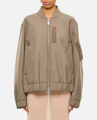 Sacai Suiting Bonding Blouson In Brown