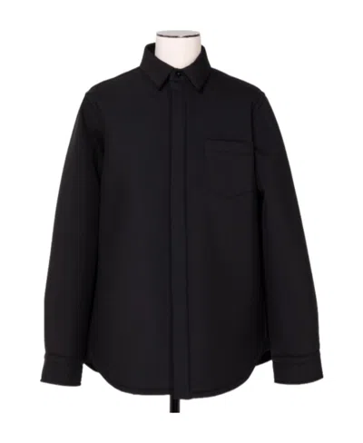 Sacai Suiting Bonding Long-sleeve Shirt In Black