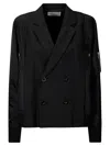 Sacai Suiting Bonding X Nylon Twill Jacket In Black
