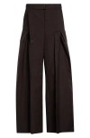 Sacai Suiting Cargo Pants In Brown