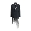Sacai Double-breasted Blazer In Black
