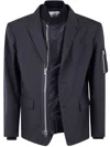Sacai Jacket Flap Pockets Notch Lapel In Blue