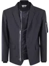 Sacai Jacket Flap Pockets Notch Lapel In Black