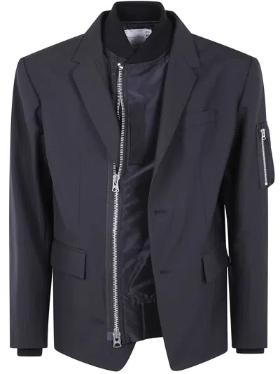 Sacai Suiting Jacket Clothing In Black