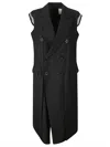 Sacai Suiting Long Vest In Black