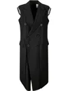 Sacai Suiting Long Vest In Black