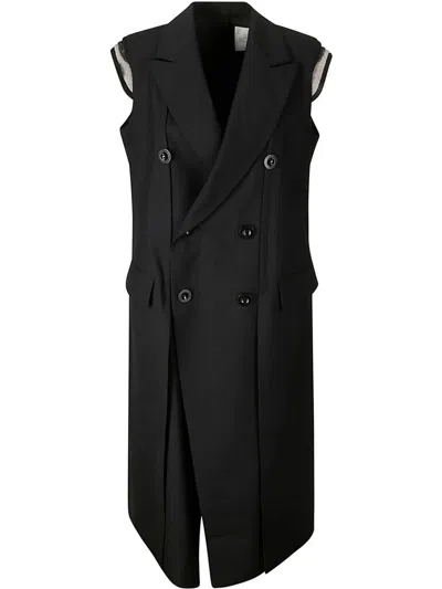 SACAI SUITING LONG VEST COAT