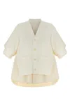 Sacai Suiting Mix Knit Cardigan In White