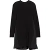 Sacai Suiting Mixed Media Long Sleeve Sweater Dress In Black