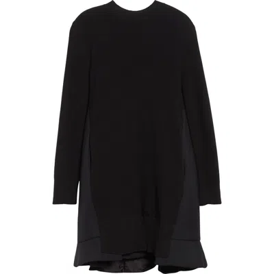 SACAI SACAI SUITING MIXED MEDIA LONG SLEEVE SWEATER DRESS