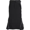 Sacai Suiting Mixed Media Midi Skirt In Black