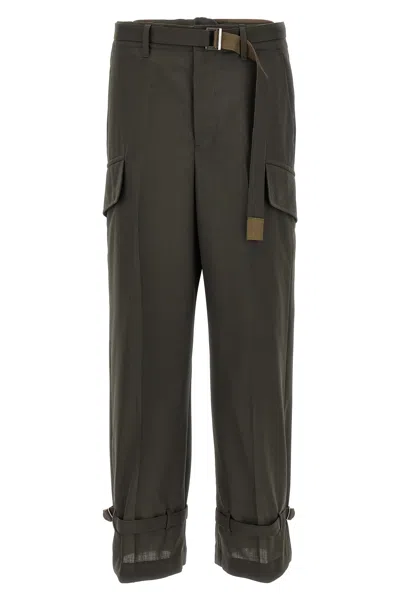 Sacai Suiting Pants In Green