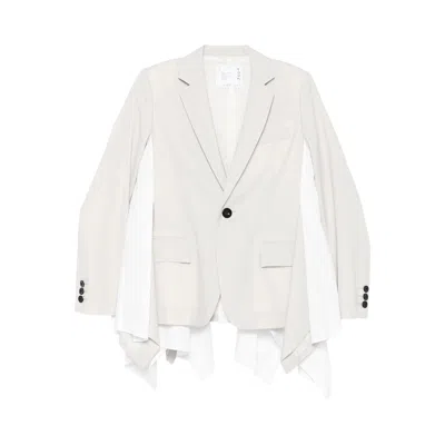 Pre-owned Sacai Suiting Poplin Jacket 'ecru' | White | Women's Size 2