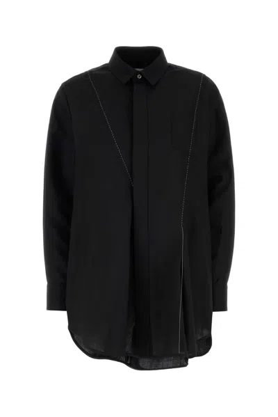 Sacai Suiting Shirt In Black
