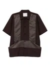 Sacai Short-sleeved Shirt In Brown