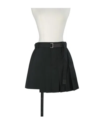 Sacai Suiting Shorts In Black