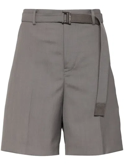 Sacai Suiting Shorts In Neutrals