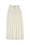 Sacai White Pleated Midi Skirt