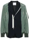 Sacai Suiting-style Panelled Jacket In 蓝色