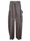 Sacai Buckle Trousers In Gray