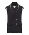 Sacai Double Breasted Tailored Vest In Black