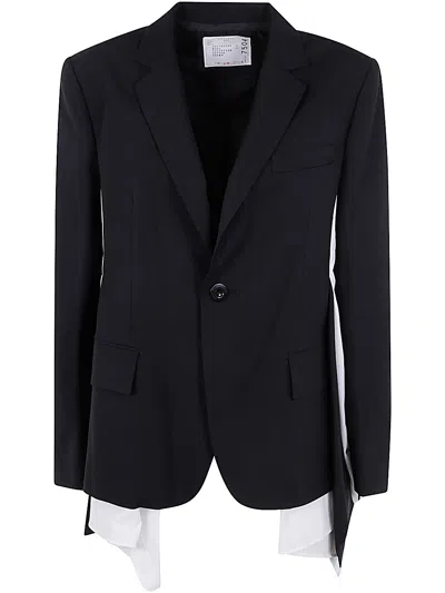 SACAI SACAI SUITING X COTTON POPLIN JACKET