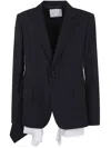 Sacai Women's Suiting X Cotton Poplin Jacket In Black