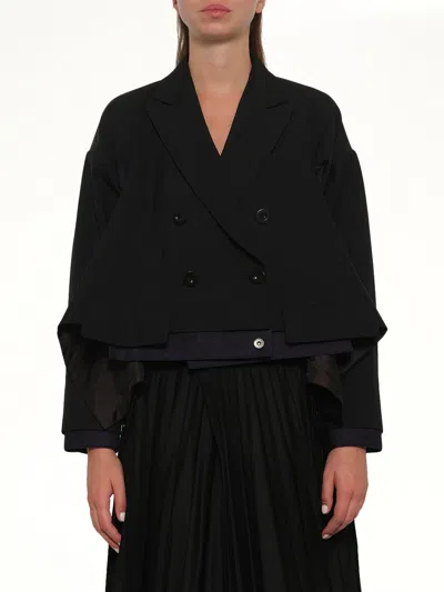 Sacai Suiting X Denim Jacket In Blue