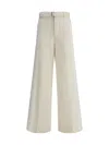 Sacai Wide Leg Denim Trousers With Button Detail