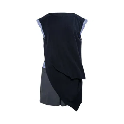 Pre-owned Sacai Suiting X Knit Dress 'navy/grey' | Blue | Women's Size 1