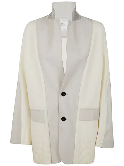 Sacai Women's Suiting X Knit Jacket In Beige